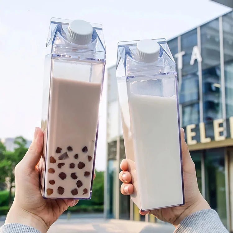 Juomapullo maitopakkauksen muotoilulla 500/1000 ml – HydraCube | 100 % vuotamaton, BPA-vapaa | Täyttömäärä heti näkyvissä