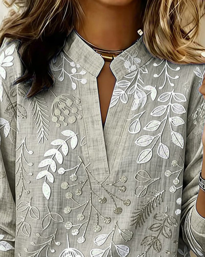 Damen Bluse mit Blumenmuster | Luftige Sommerbluse mit V-Ausschnitt &amp; lockerem Schnitt für Alltag, Freizeit &amp; Urlaub