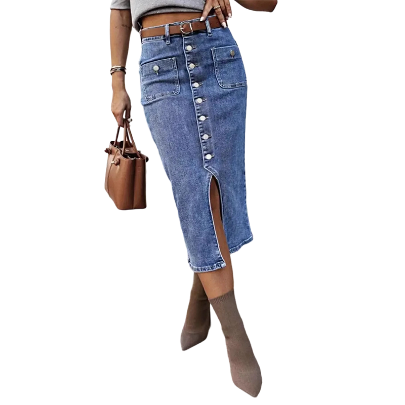 Damen Jeansrock | High-Waist Bleistiftrock mit Stretch-Denim