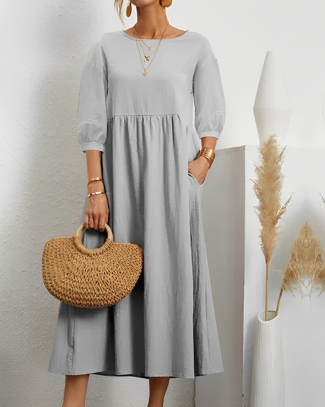 Damen Sommerkleid aus Baumwolle | Luftiges Maxikleid mit lockerer Passform | Leicht &amp; atmungsaktiv | S–2XL