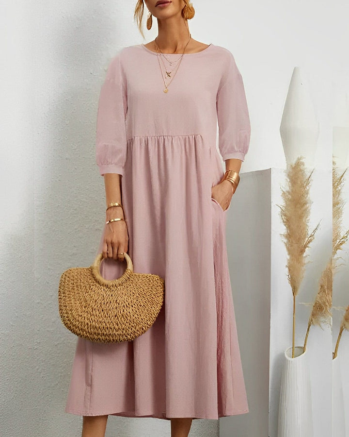 Damen Sommerkleid aus Baumwolle | Luftiges Maxikleid mit lockerer Passform | Leicht &amp; atmungsaktiv | S–2XL