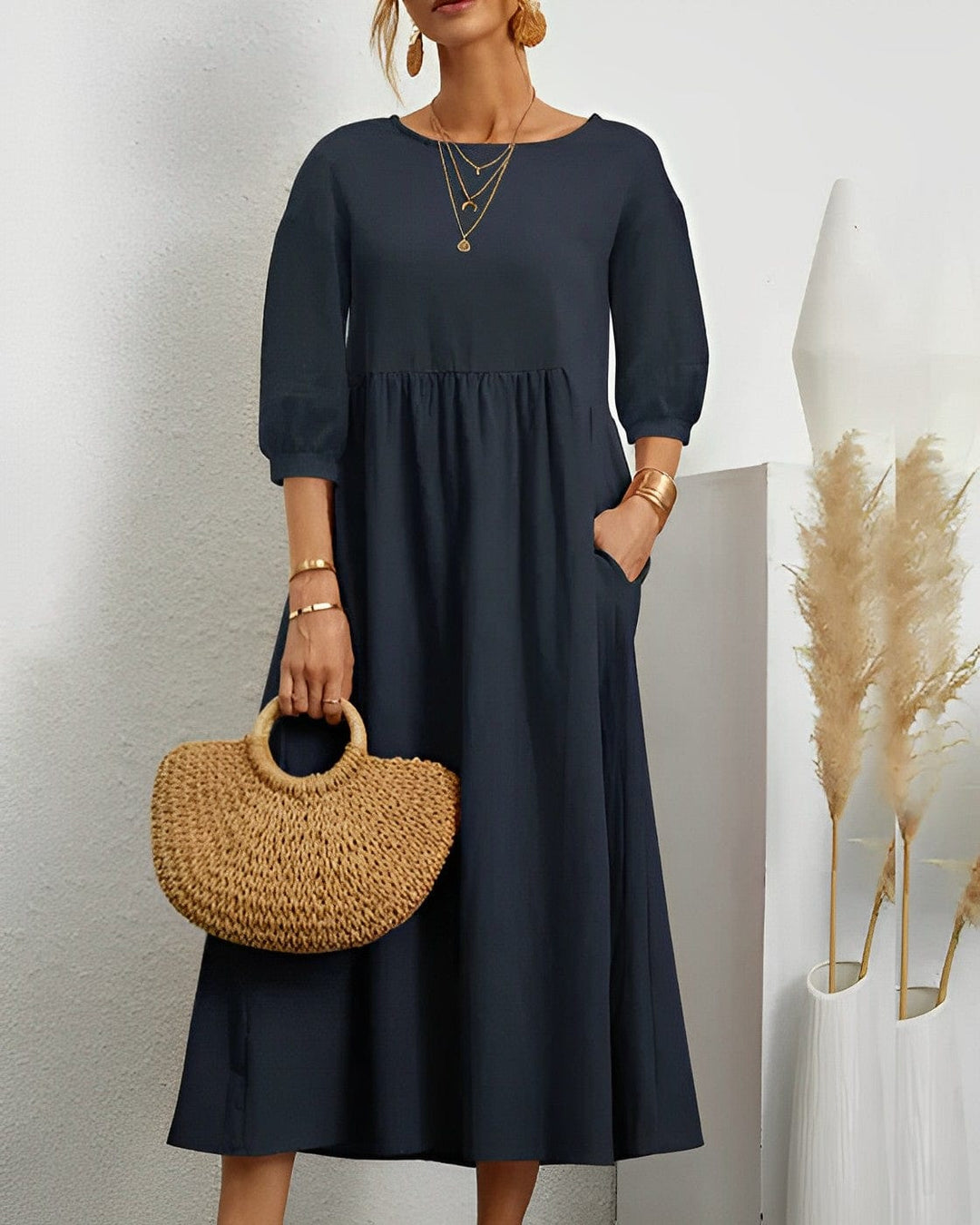 Damen Sommerkleid aus Baumwolle | Luftiges Maxikleid mit lockerer Passform | Leicht &amp; atmungsaktiv | S–2XL