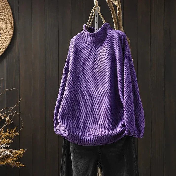 Damen Strick Rollkragenpullover | Weicher gestrickter Pullover mit hohem Kragen für Alltag, Freizeit und vielseitige Looks