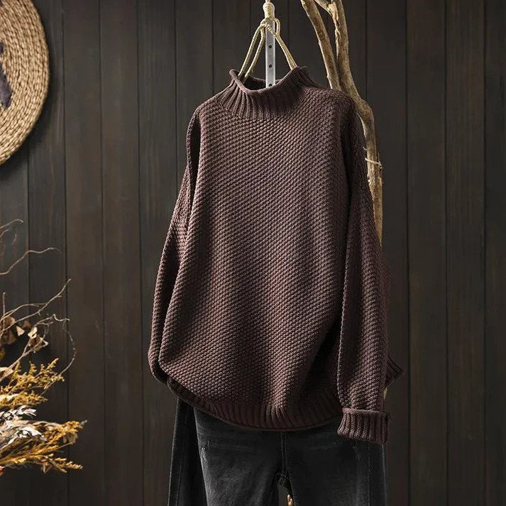 Damen Strick Rollkragenpullover | Weicher gestrickter Pullover mit hohem Kragen für Alltag, Freizeit und vielseitige Looks