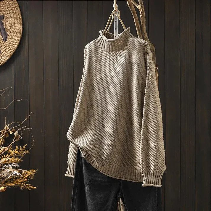 Damen Strick Rollkragenpullover | Weicher gestrickter Pullover mit hohem Kragen für Alltag, Freizeit und vielseitige Looks