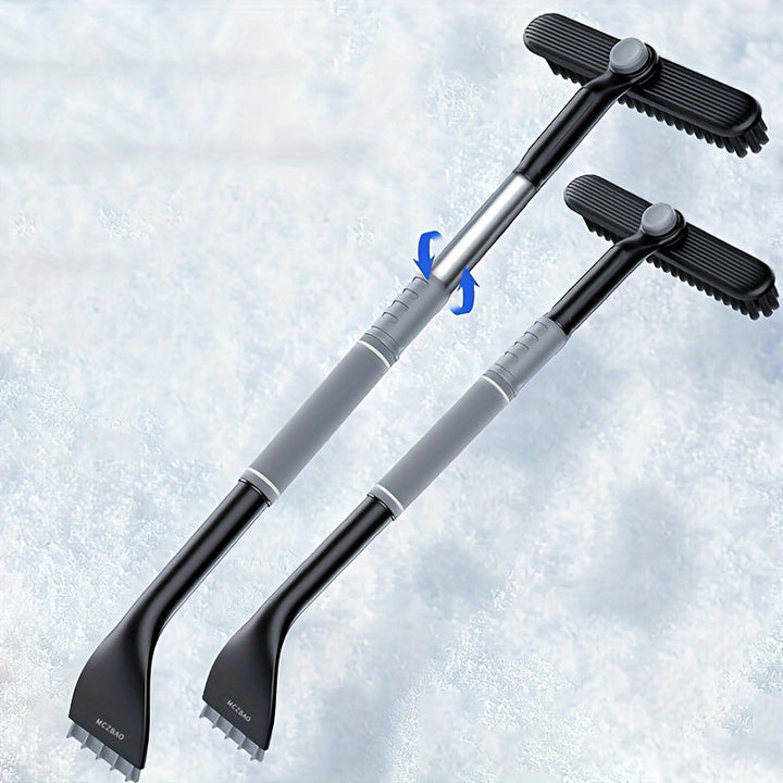 Ausziehbarer Auto-Schneebesen mit Eiskratzer | 2-in-1 Schneebürste mit Teleskopgriff und breitem Bürstenkopf für Schnee und Eis