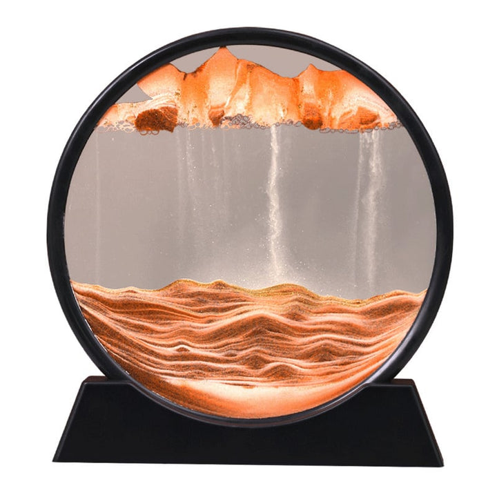 3D-Sandkunst-Bilderrahmen 18 × 19 cm | Beruhigende bewegte Sandlandschaften | Manuell drehbar | Gehärtetes Glas &amp; Quarzsand