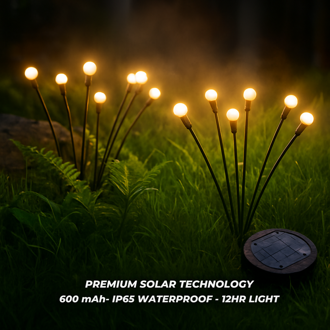 Solar Gartenleuchten mit warmweißem Sternenburst-Effekt | Solar Steckleuchten für Beete &amp; Pflanzen | Bis zu 12 Stunden Leuchtdauer