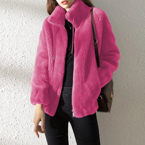 Damen Winterjacke mit Reißverschluss | Warme Jacke mit lockerer Passform und weichem Material für Alltag und kalte Wintertage