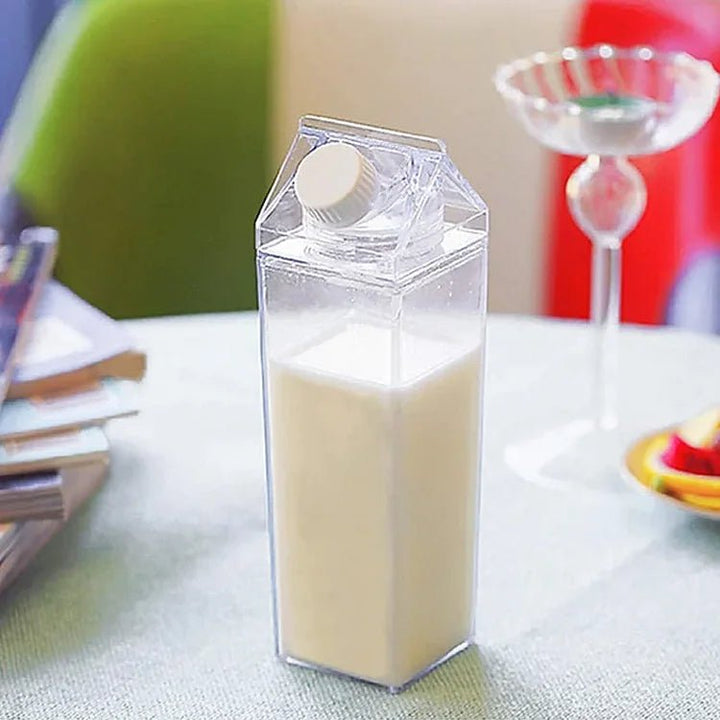 Juomapullo maitopakkauksen muotoilulla 500/1000 ml – HydraCube | 100 % vuotamaton, BPA-vapaa | Täyttömäärä heti näkyvissä