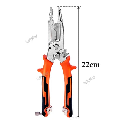 10-in-1 wire stripper | Heat-treated alloy steel | For copper &amp; aluminum, fast cutting, ergonomic PVC handles
