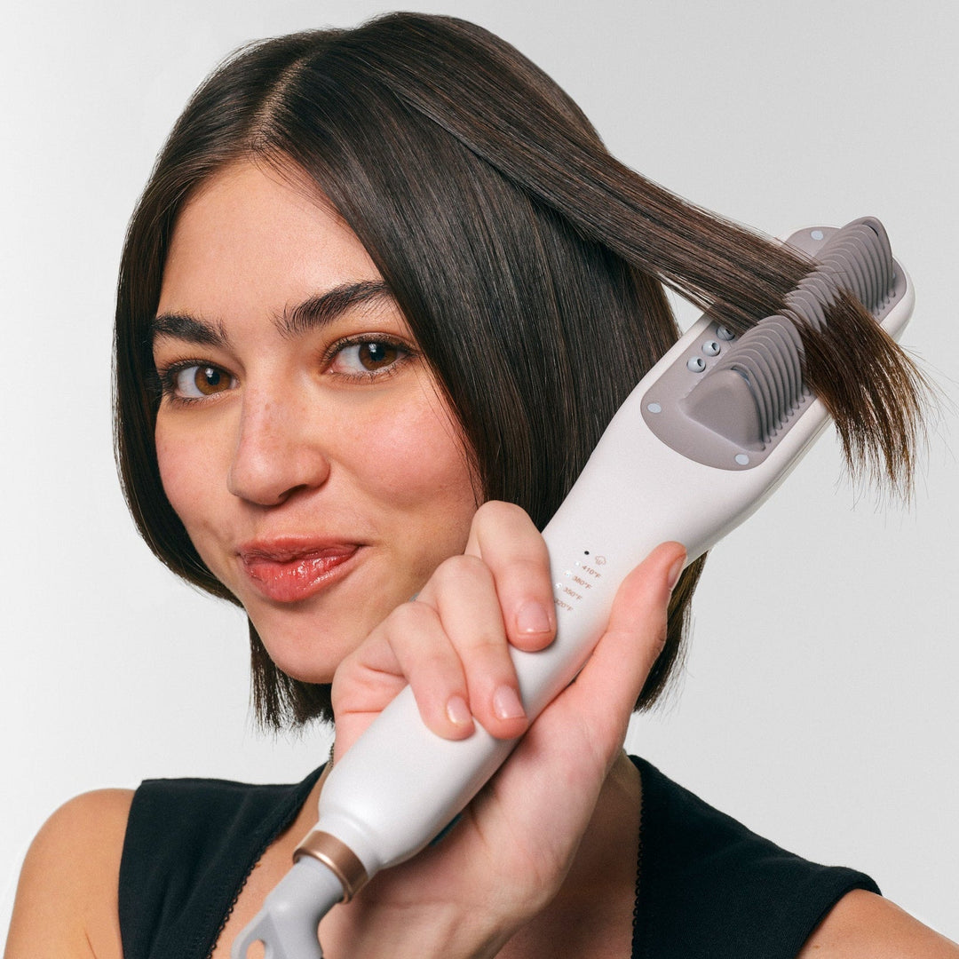 Dampf-Glättbürste | Haarbürste mit Dampffunktion und Temperaturstufen gegen Frizz