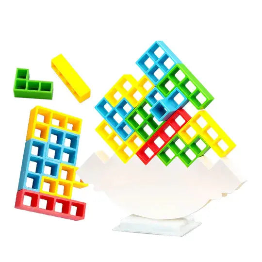 Lernspiel mit Bausteinen für Kinder | Bunte Bausteine mit Aufgabenkarten | Fördert Logik &amp; Feinmotorik