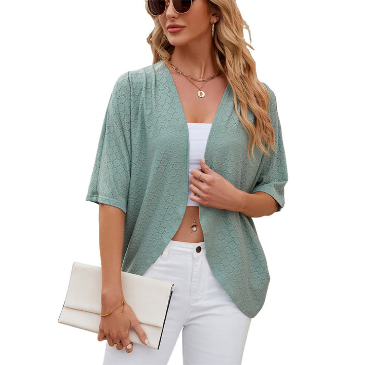 Damen Cardigan mit 3/4-Ärmeln | Leichter offener Strick-Cardigan | Weiche Übergangsjacke für Frühling, Sommer &amp; Herbst