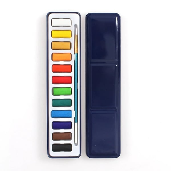 Cahier de travail aquarelle pour débutants | 12 motifs avec guide étape par étape | Papier 120 lb, 6,5"×9", mélange et peinture