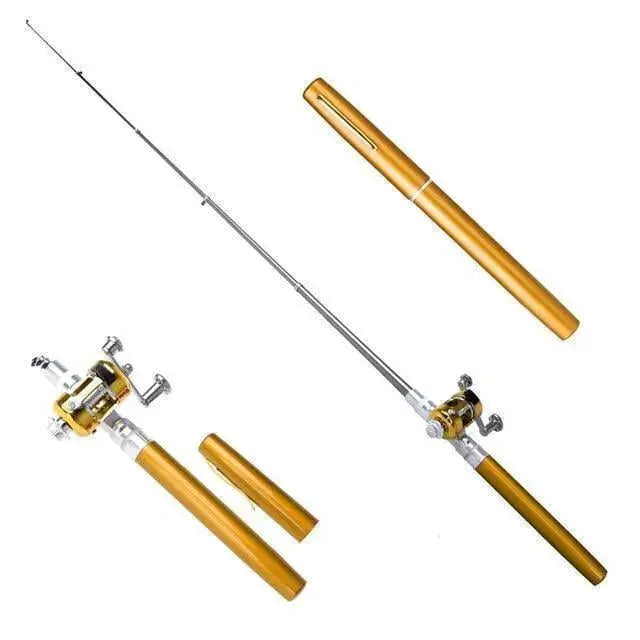 Teleskop-Angelrute mit Angelrolle | Kompaktes Angelset aus Aluminium | Tragbare Taschenrute für Reisen, Camping &amp; Outdoor