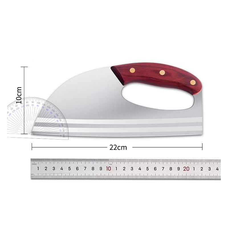 Küchenmesser aus Edelstahl mit ergonomischem Griff | Präzisionsmesser für Fleisch, Gemüse &amp; Kräuter | Rutschfester Holzgriff