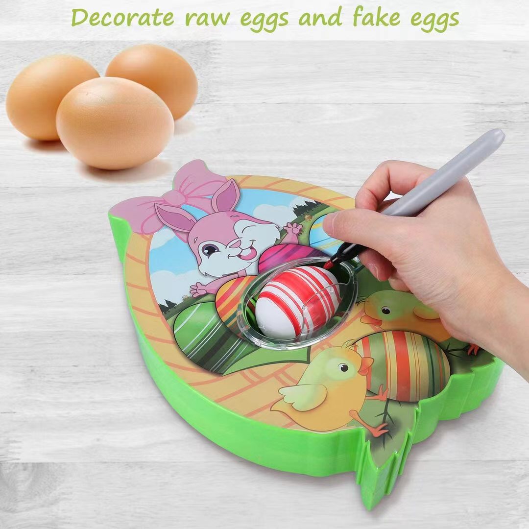 Spinner decorativo per uova per bambini | Macchina per girare e disegnare sulle uova di Pasqua | Include pennarelli per strisce e motivi | Creatività manuale