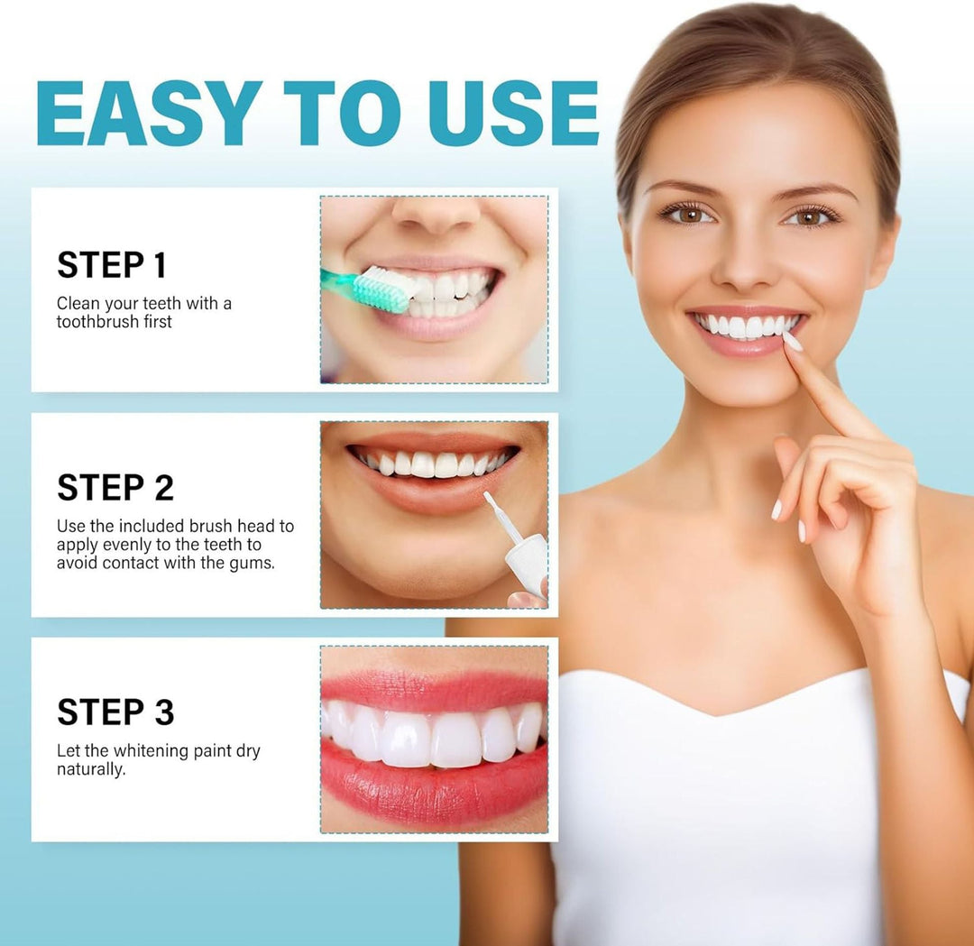 Blanchiment instantané des dents 10 sec | Sérum blanchissant pour dents sensibles | Rafraîchit le sourire, camoufle les taches | Facile à appliquer