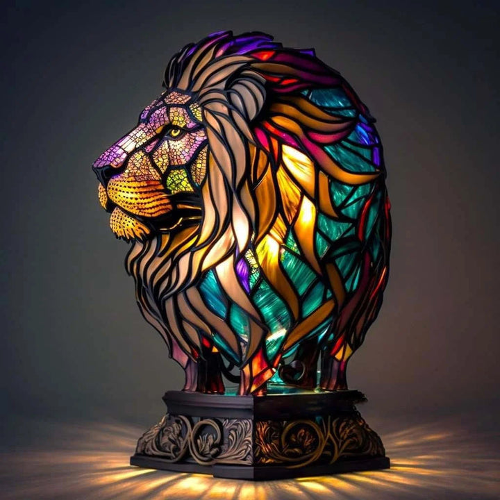 Zviera lampa v štýle vitráže | 23 motívov zvierat | Teplé náladové svetlo | Dekoratívna stolová lampa do domácnosti