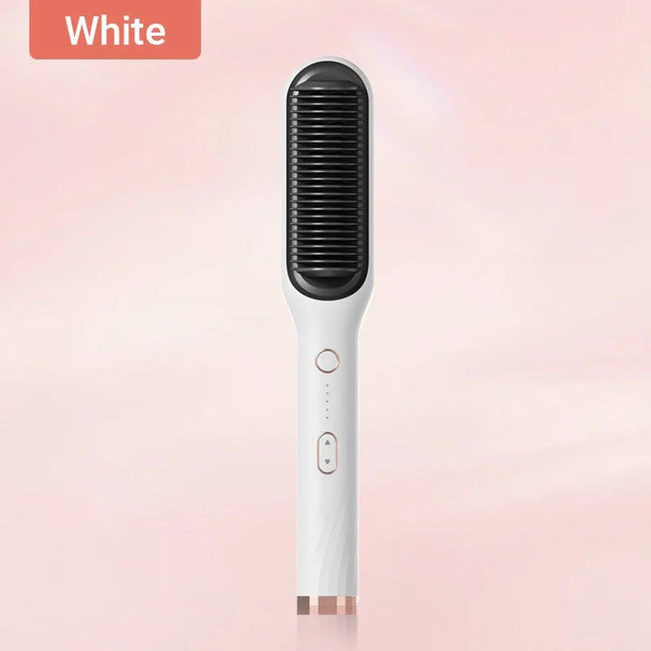 Hair straightening brush with ions | Anti-frizz comb | Quick straightener for all hair types