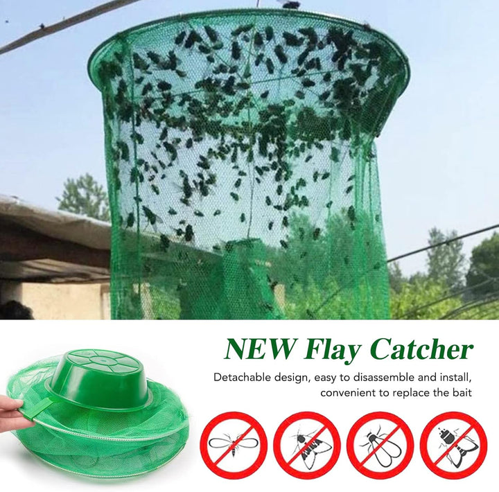 Fliegenfalle zum Aufhängen chemiefrei – TrapSavage 1+1 Set | fängt tausende Fliegen | für Küche, Garten, Stall &amp; Restaurant