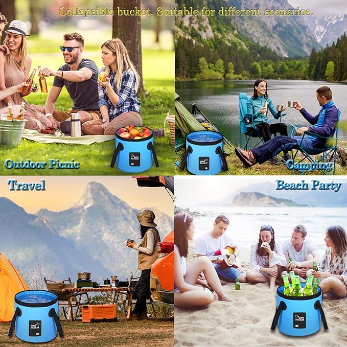 Kompakte Campingdusche mit Akku &amp; 1-Knopf-Bedienung | 4–5 L/min Wasserfluss | USB-aufladbar 2200 mAh | Für Camping, Auto &amp; Haustiere