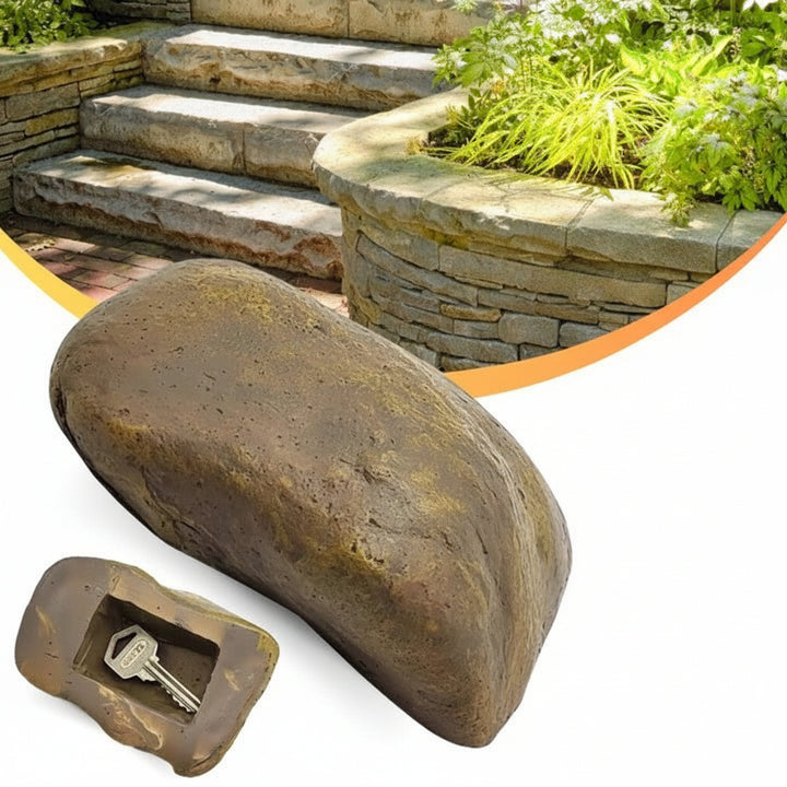 Tarn-Steinsafe für Garten &amp; Outdoor – RockFort Geheimversteck aus robustem Harz | Wasser- &amp; staubdicht | Für Schlüssel, Bargeld, Wertsachen