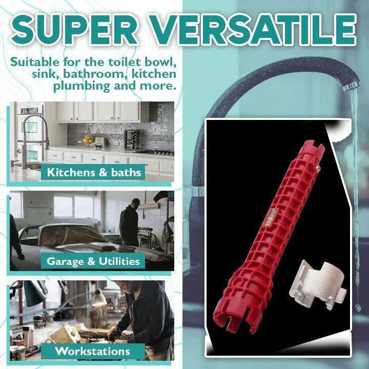 Extra long basin wrench | For faucets &amp; basin nuts in tight corners | Energy-saving, non-slip, 172–312 g
