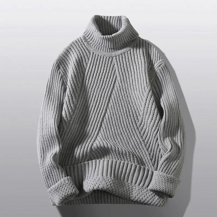 Herren Winter Rollkragenpullover aus Rippstrick | Warmer Pullover mit hohem Kragen, weicher Stoffqualität und lockerer Passform