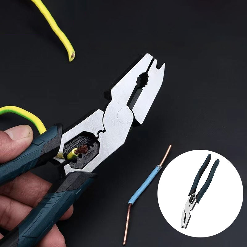 Pince à dénuder 3-en-1 avec fonction sertissage | Dénuder, couper et sertir | Précise, durable en acier chrome-vanadium | 23 cm