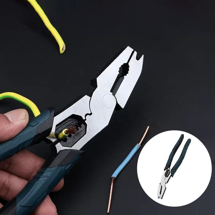 Pince à dénuder 3-en-1 avec fonction sertissage | Dénuder, couper et sertir | Précise, durable en acier chrome-vanadium | 23 cm