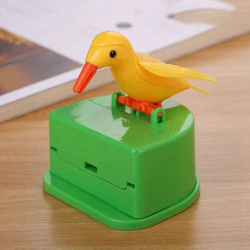 Zahnstocher-Spender mit sitzendem Vogel