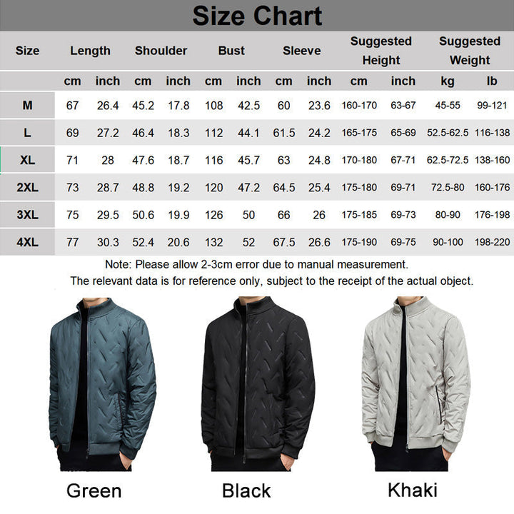 Herren Winterjacke | Warme Freizeitjacke mit Stehkragen, gefüttertem Innenfutter und versteckten Taschen