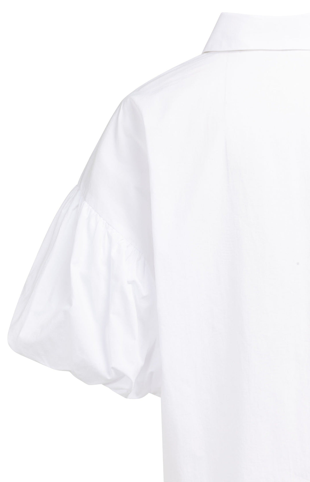 Damen Bluse | Oversize-Bluse mit kurzen Ballonärmeln, Kragen und Knopfleiste