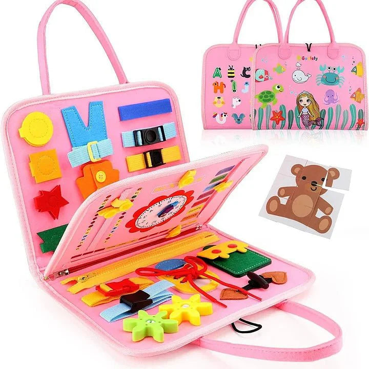 BusyBook™ Montessori busy book | Promotes fine motor skills &amp; independence | 19 learning activities
