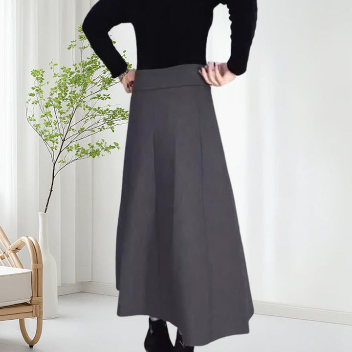 Damen Rock | High-Waist Midirock aus warmem Stoff für Herbst und Winter