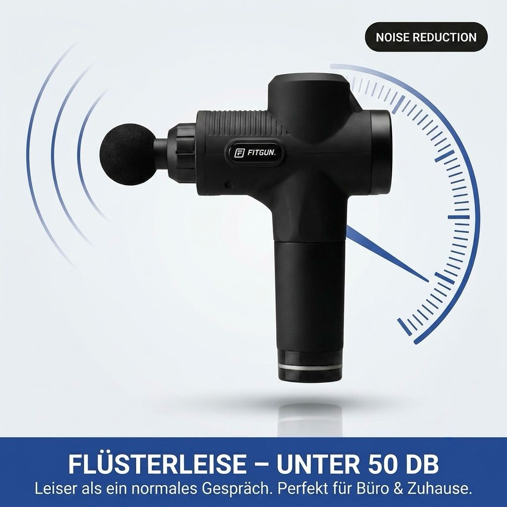 Massagepistole | 30 Intensitätsstufen, 6 Massageköpfe und 6 Stunden Akkulaufzeit