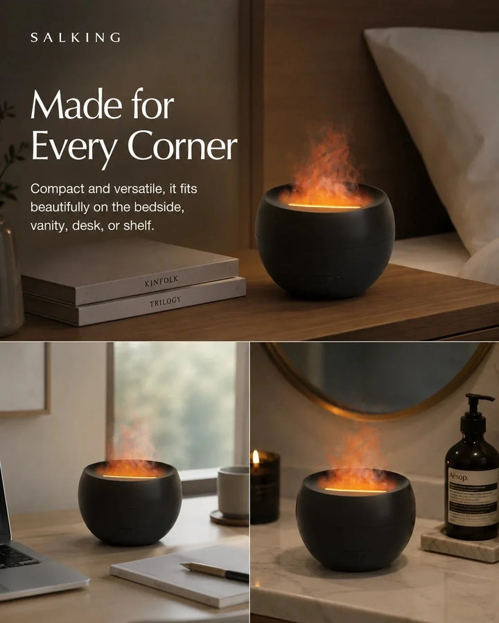 Aroma Diffusor | Flammenähnlicher Ultraschall-Diffusor mit LED-Licht und 150 ml Wassertank