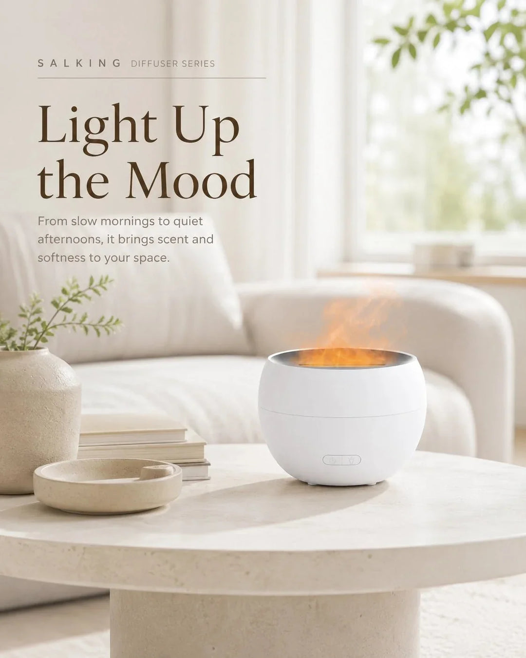 Aroma Diffusor | Flammenähnlicher Ultraschall-Diffusor mit LED-Licht und 150 ml Wassertank