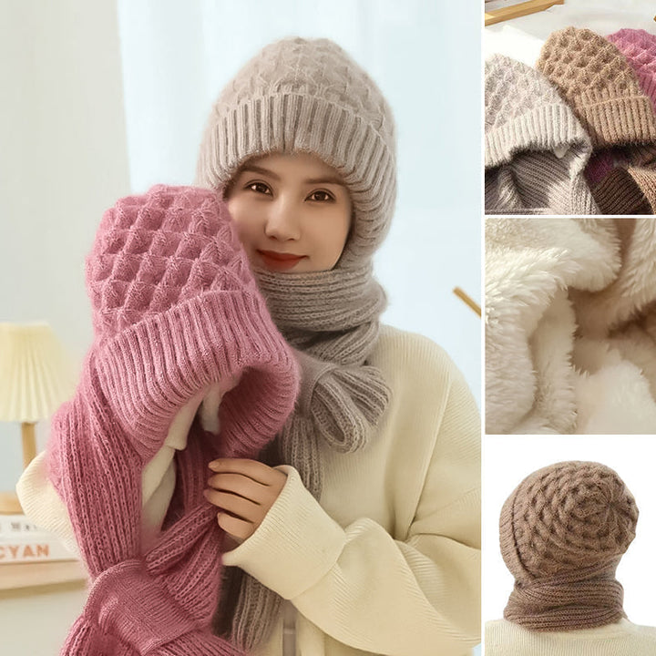 Damen Winterset | Warme Mütze mit passendem Schal aus weichem Polyester