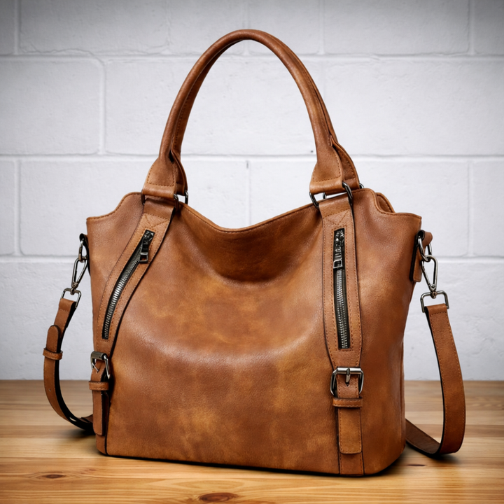 Damen Schultertasche mit verstellbarem Riemen | Geräumige Umhängetasche mit Reißverschluss und strukturierter Form für Alltag