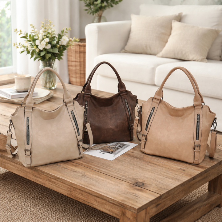 Damen Schultertasche mit verstellbarem Riemen | Geräumige Umhängetasche mit Reißverschluss und strukturierter Form für Alltag