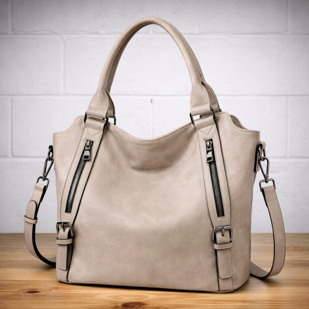 Damen Schultertasche mit verstellbarem Riemen | Geräumige Umhängetasche mit Reißverschluss und strukturierter Form für Alltag