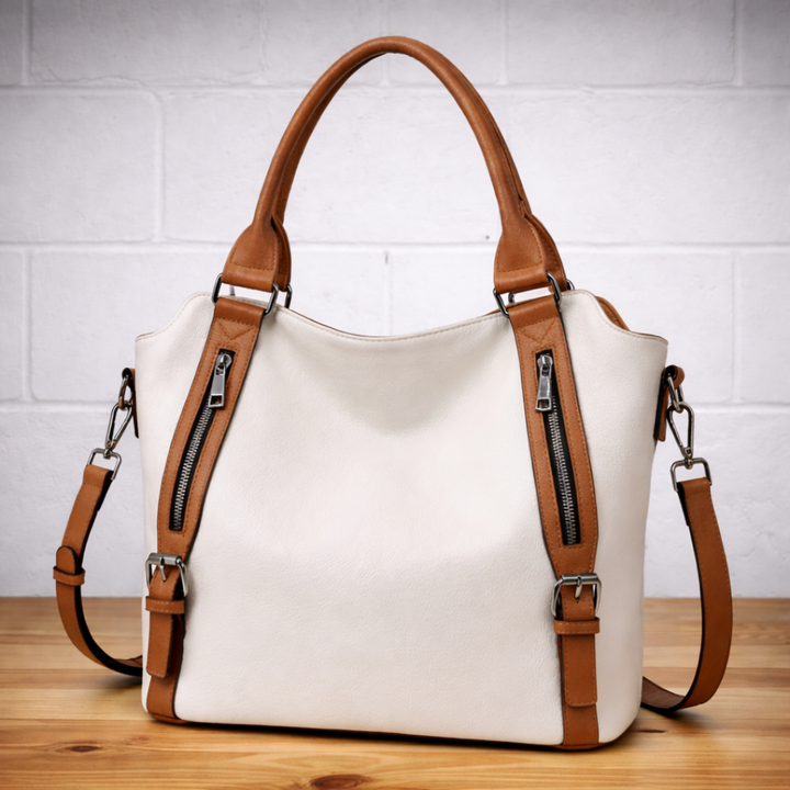 Damen Schultertasche mit verstellbarem Riemen | Geräumige Umhängetasche mit Reißverschluss und strukturierter Form für Alltag