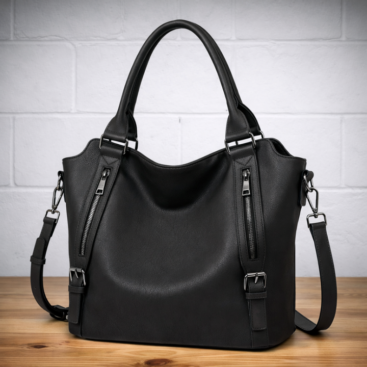 Damen Schultertasche mit verstellbarem Riemen | Geräumige Umhängetasche mit Reißverschluss und strukturierter Form für Alltag