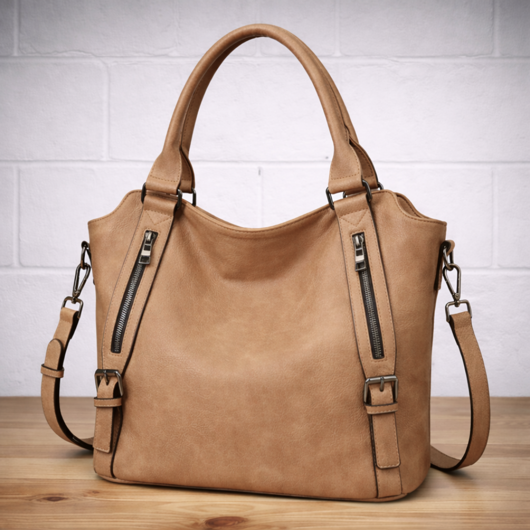 Damen Schultertasche mit verstellbarem Riemen | Geräumige Umhängetasche mit Reißverschluss und strukturierter Form für Alltag