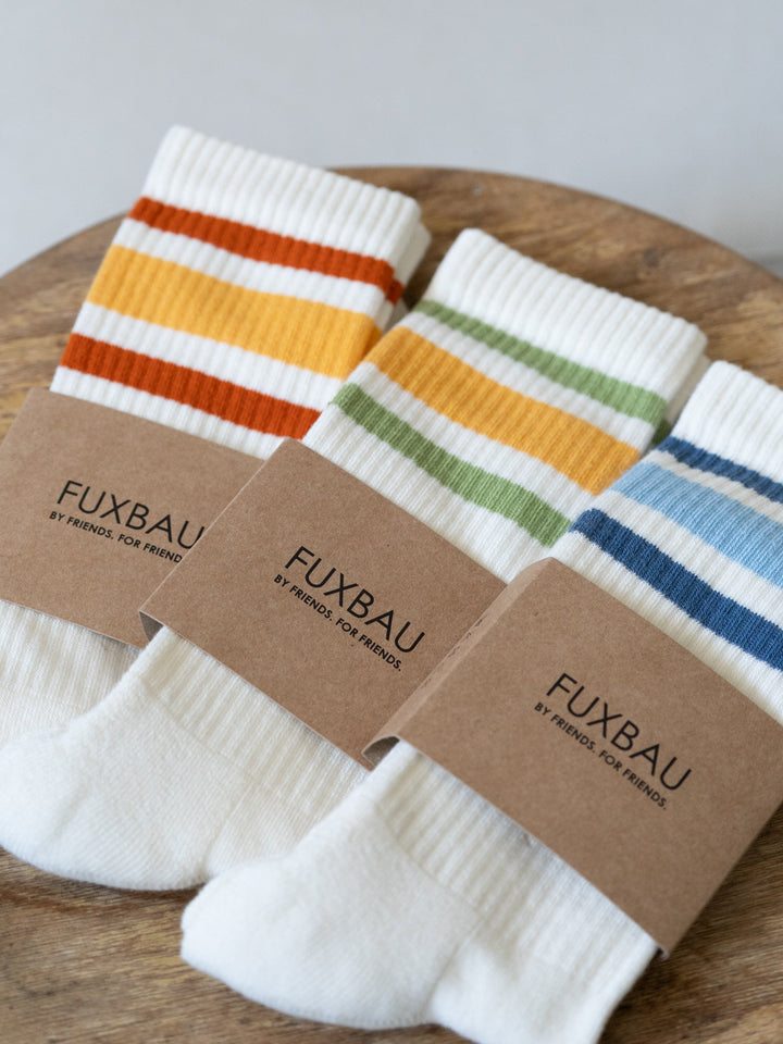 Tennissocken | Retro-Socken aus Biobaumwolle mit sportlichem Streifenlook