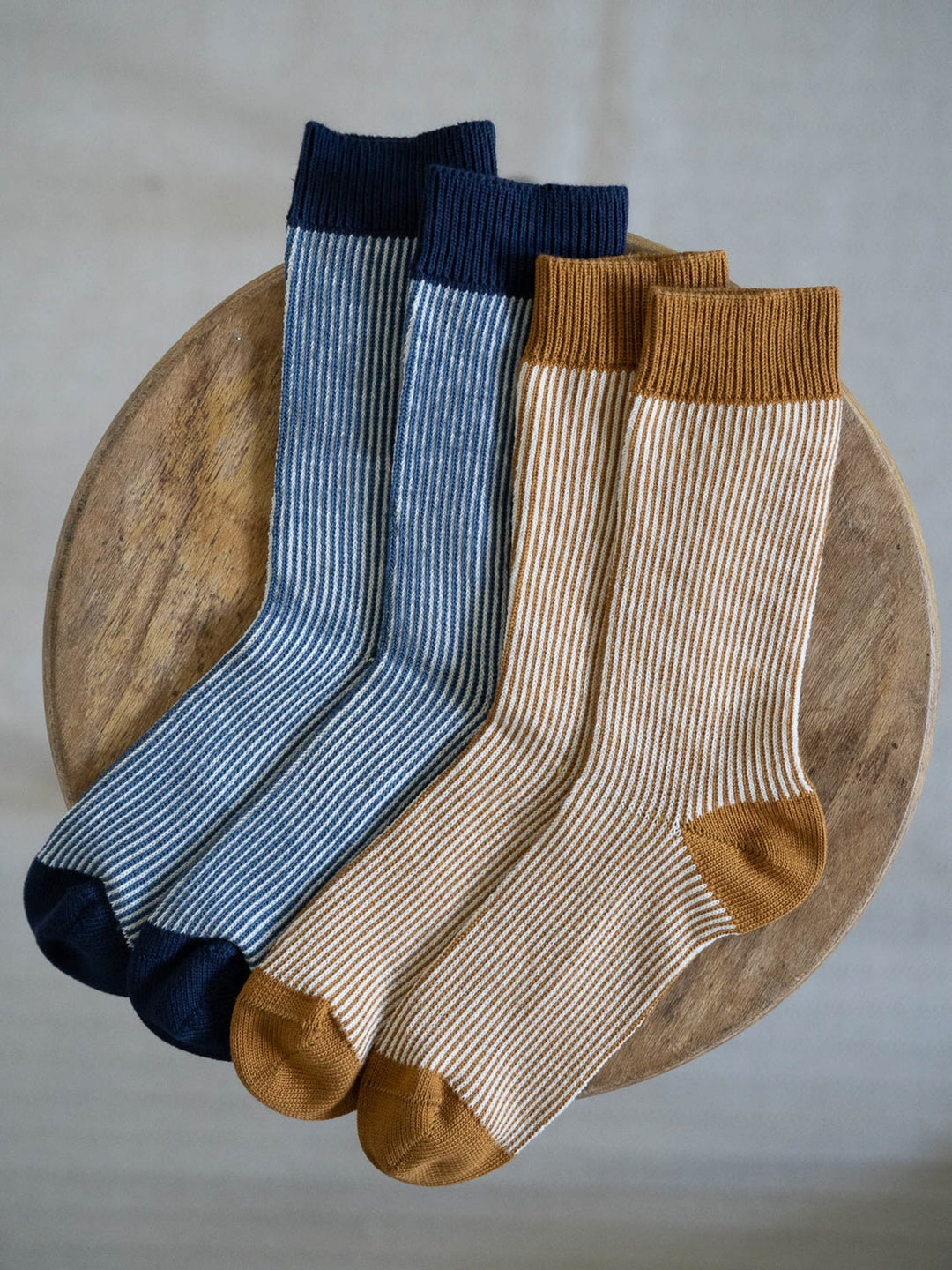 Damen Socken | Gestreifte Jacquard-Socken aus GOTS-zertifizierter Biobaumwolle