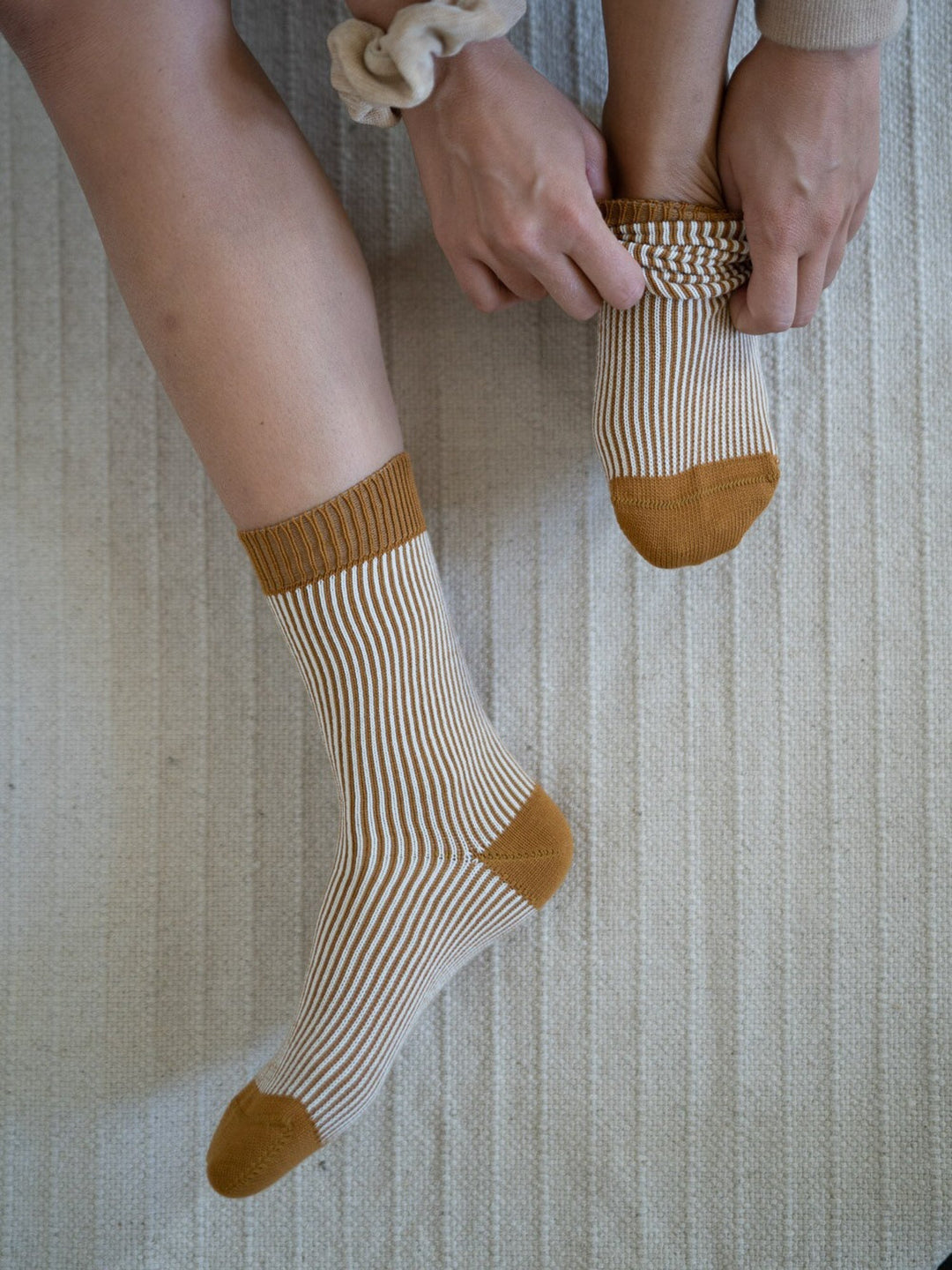 Damen Socken | Gestreifte Jacquard-Socken aus GOTS-zertifizierter Biobaumwolle